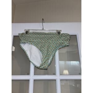 Victoria’s secret Mint colored floral patterned swim bottoms bikini bottom small
